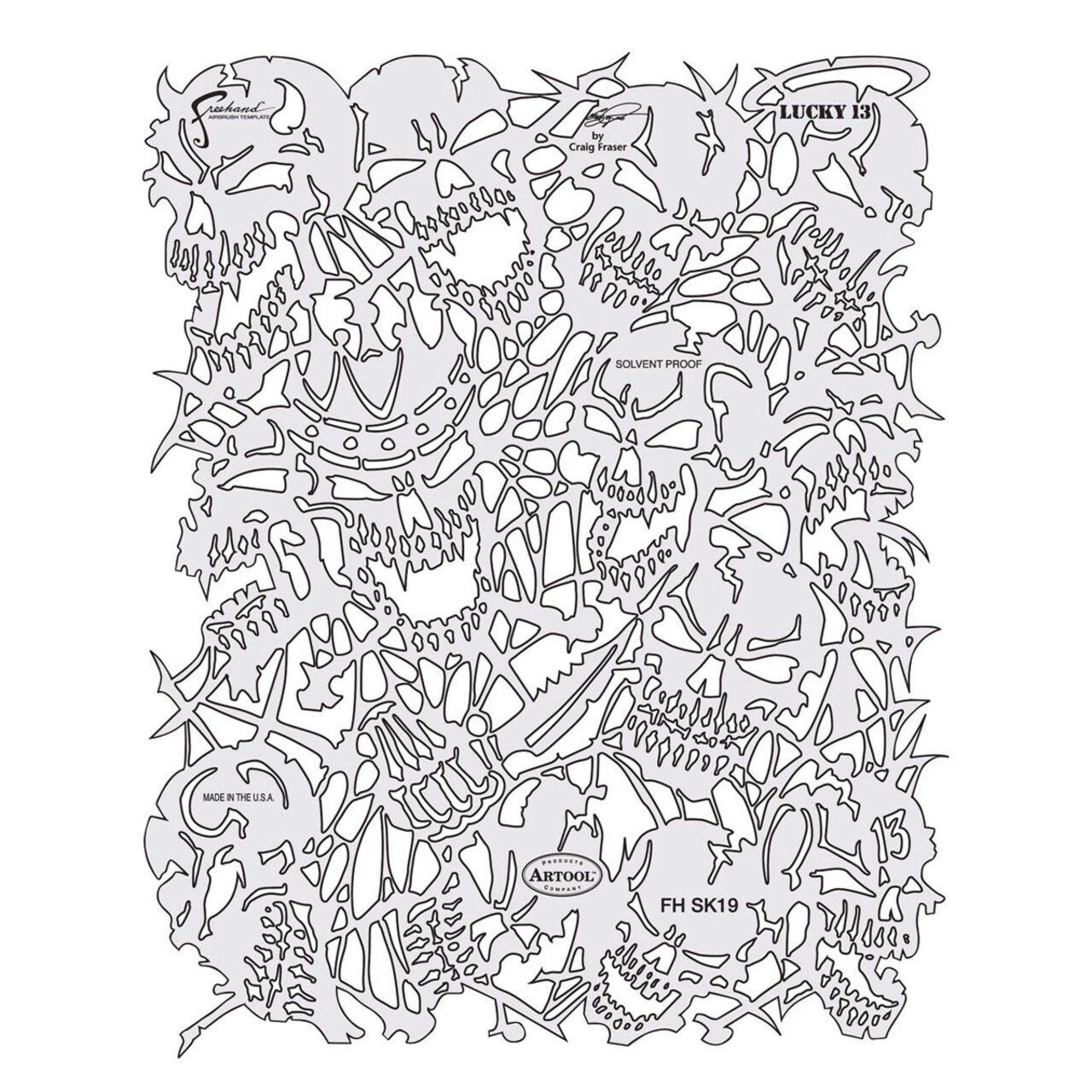 Iwata Artool Freehand Template - Return of Skull Master Lucky 13